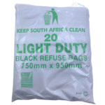 Refuse Bag 950 x 750mm STD 20micron Pkt 20